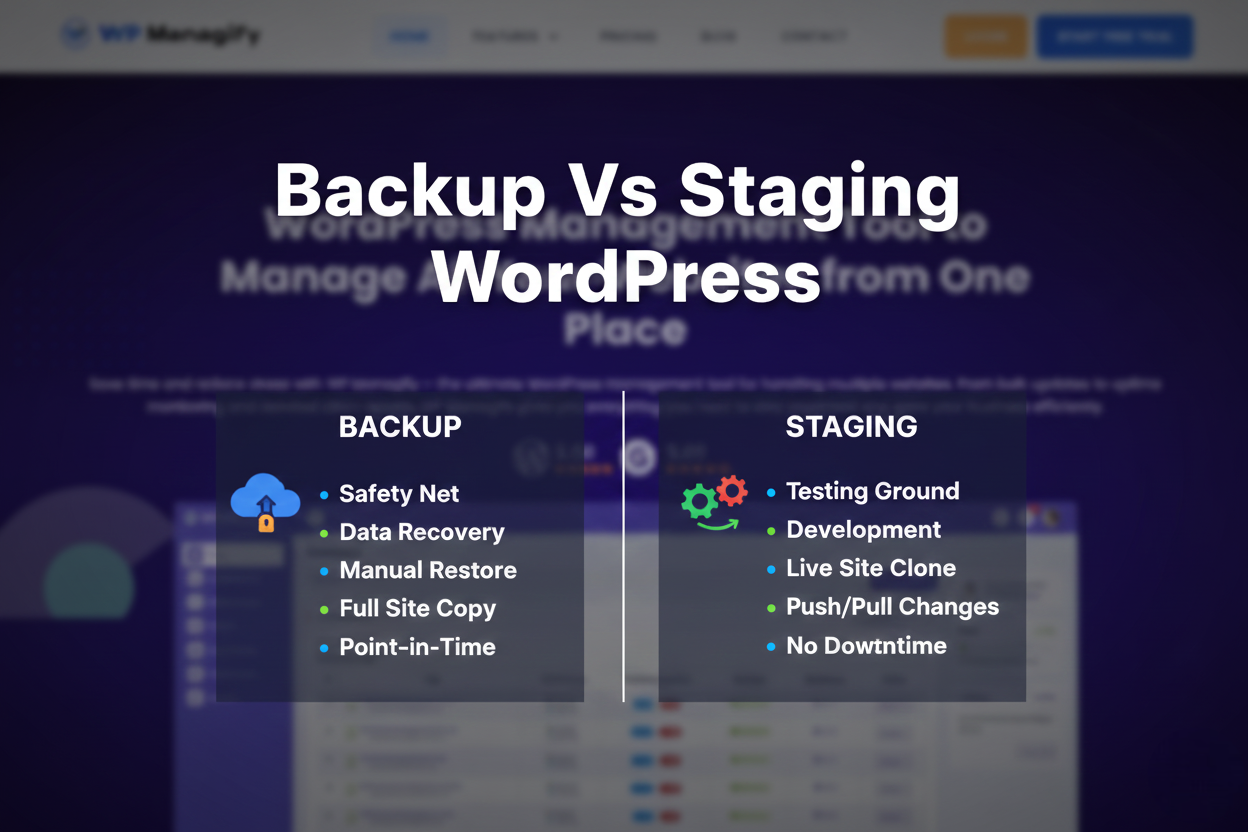 backup vs staging wordpress